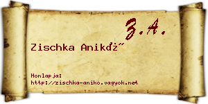 Zischka Anikó névjegykártya
